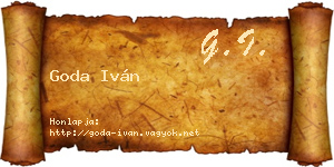 Goda Iván névjegykártya